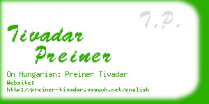 tivadar preiner business card